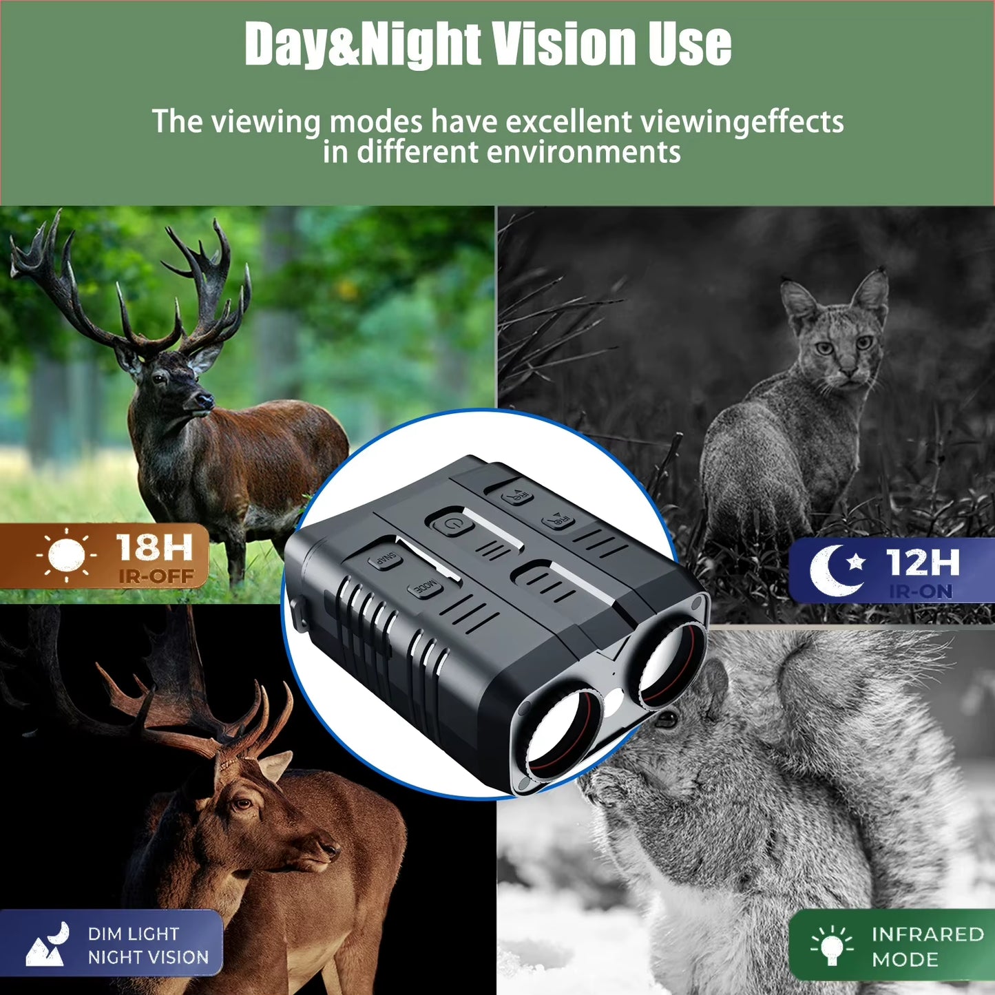 4K Night Vision Binocular Device 10X Digital Zoom Full Dark 800M Infrared Wifi Telescope for Hunting Camping Video Record