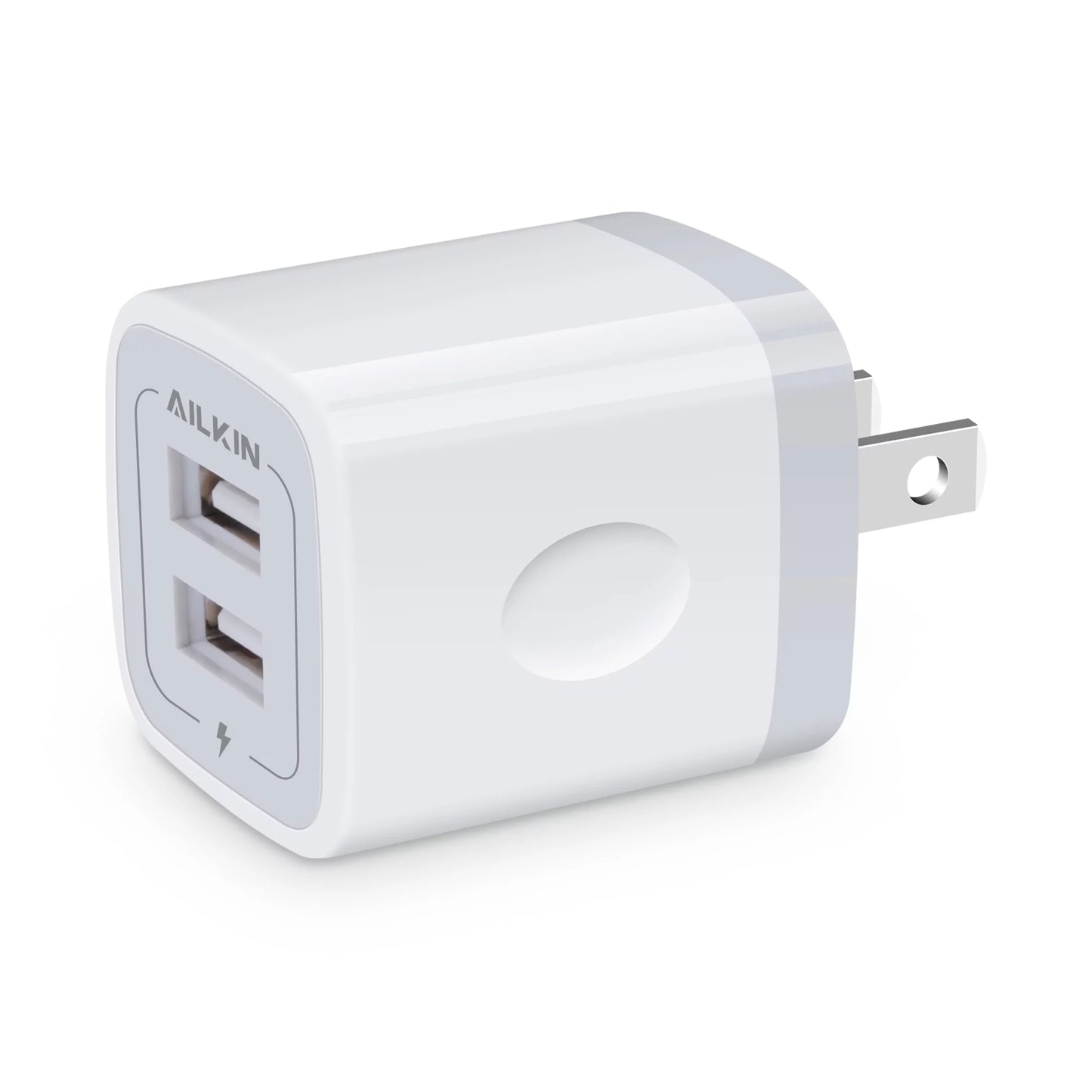 USB Wall Charger,Usb Charger Adapter, 2.1A Dual Port Fast Charging Station Plug Charger Block Iphone Wall Charger,White