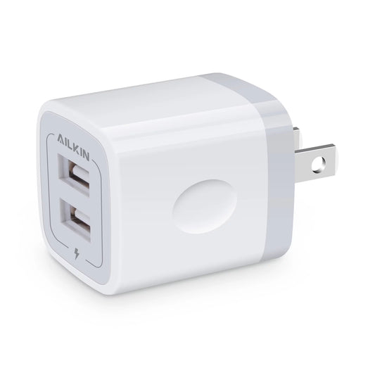 USB Wall Charger,Usb Charger Adapter, 2.1A Dual Port Fast Charging Station Plug Charger Block Iphone Wall Charger,White