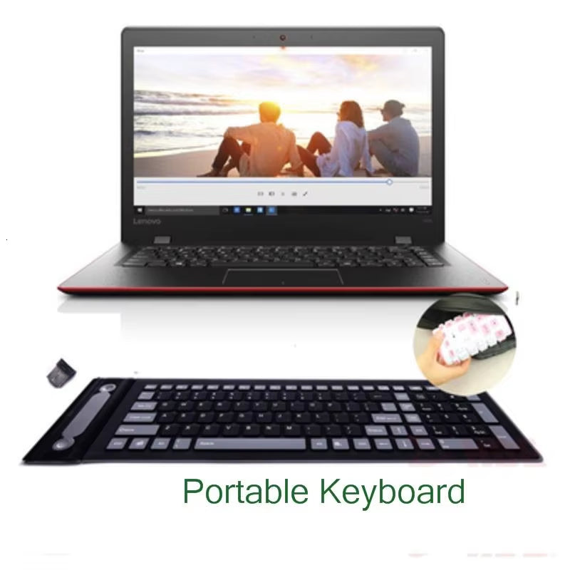 Foldable Silicone Wireless Keyboard 2.4G Usb Flexible Waterproof Slim Keyboard Universal Silent Roll up Keypad for PC Laptop