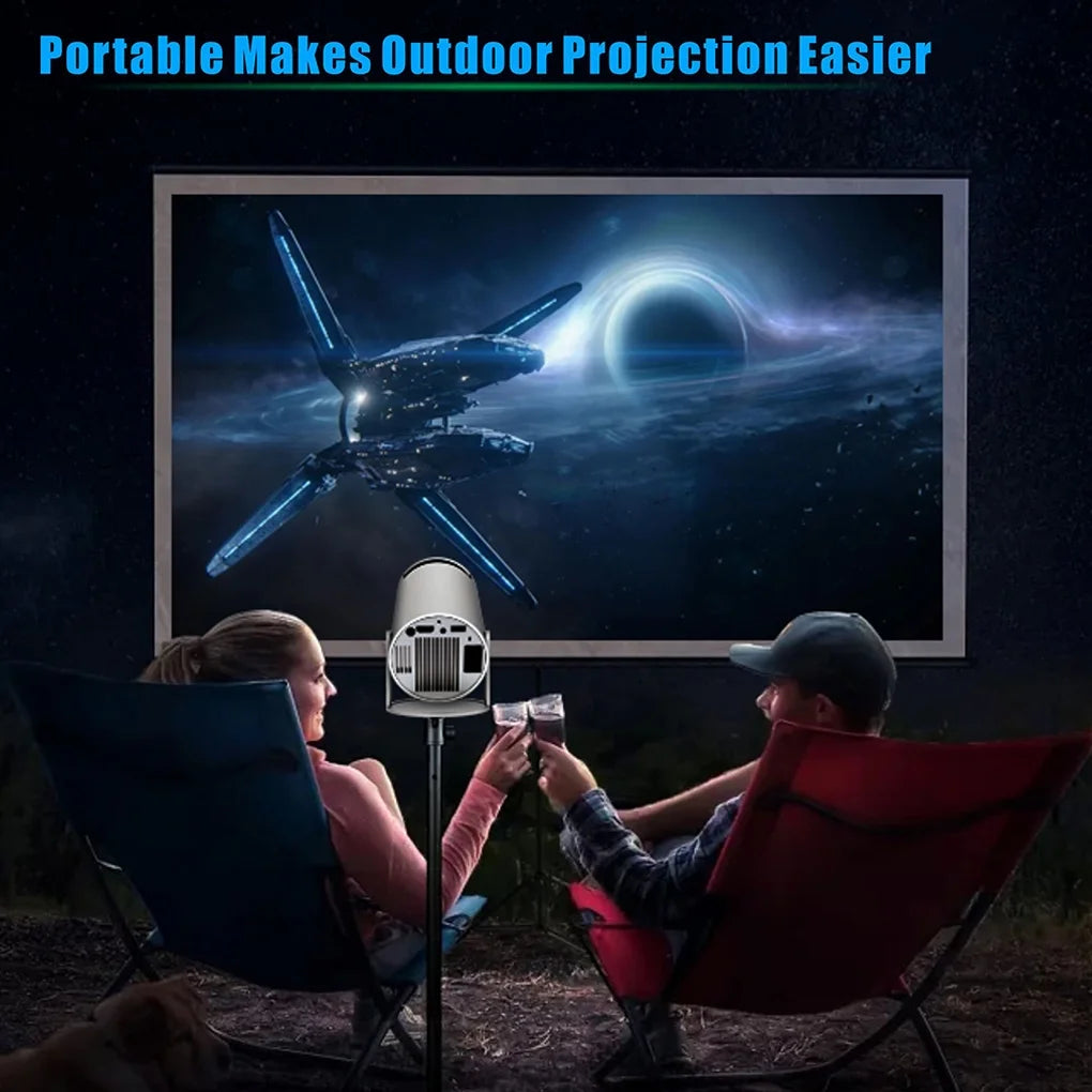 Mini Projector,Hy300 Pro Smart Projector,4K Projector with Wifi 6 and Bluetooth 5,Portable Projector with Android 11, Automatic Keystone Correction,180 Degree,130 Inch Display