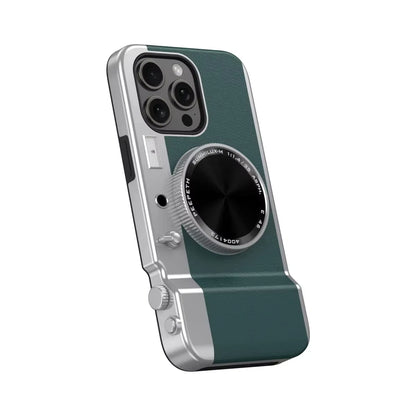 Retro Bluetooth Camera Phone Case for  15 14 13 12 Pro Max Magnetic Cosmetic Mirror for  15Promax Hard Phone Cover