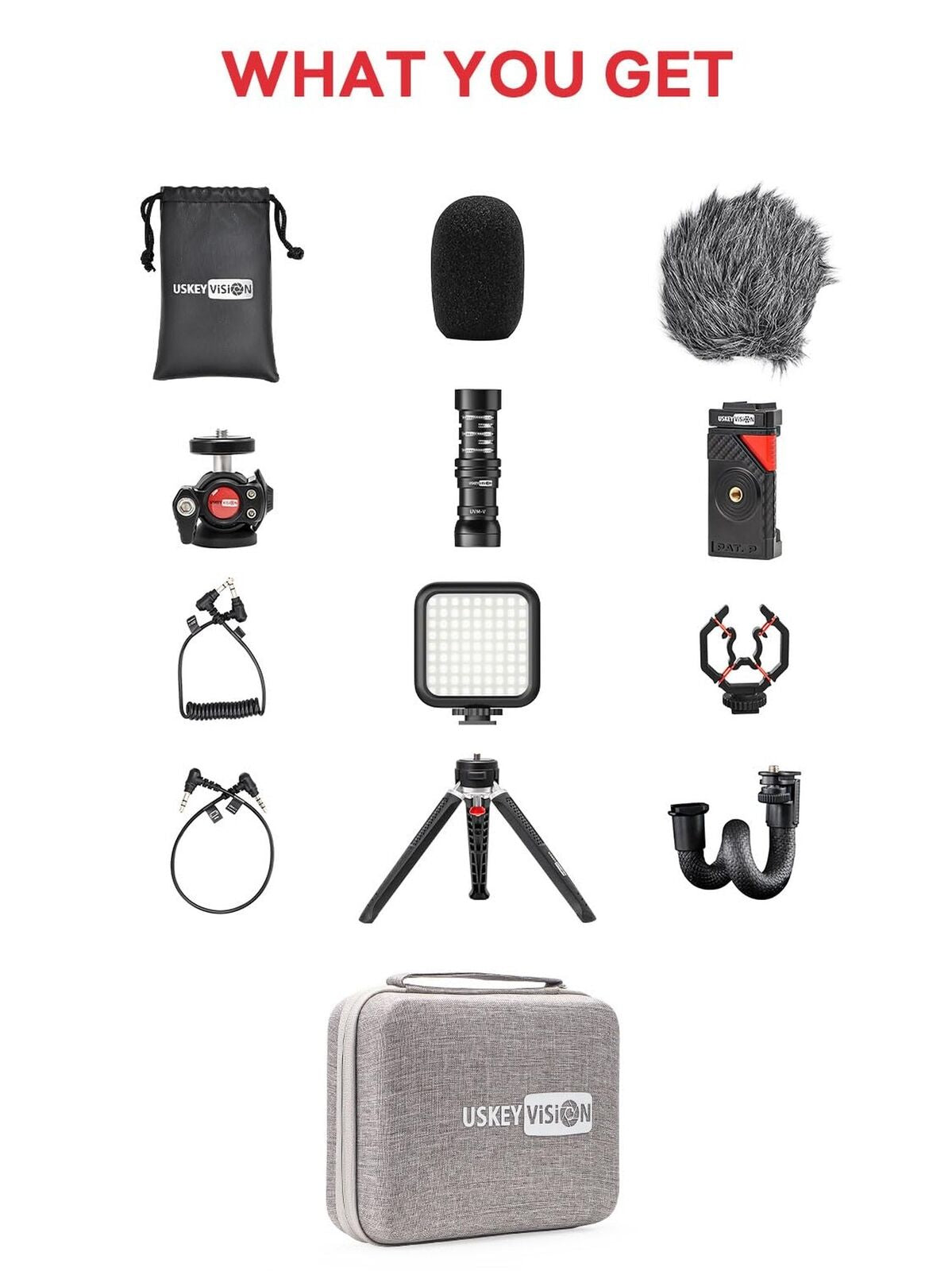 Smartphone Video Kit Metal Microphone Light Tiktok Youtube Podcast Equipment ...